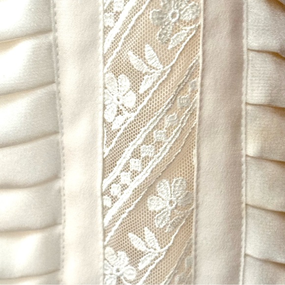 Escada silk blouse. Off white, lace , rhinestones s golden buttons . - Picture 2 of 4